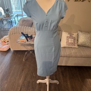 Allegra K Light Blue Midi Dress